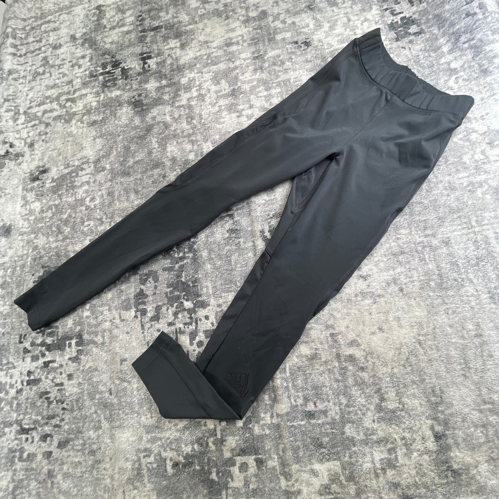 Adidas Women's Charcoal Gray Athletic Straight Leg Stretch Pants Size Small